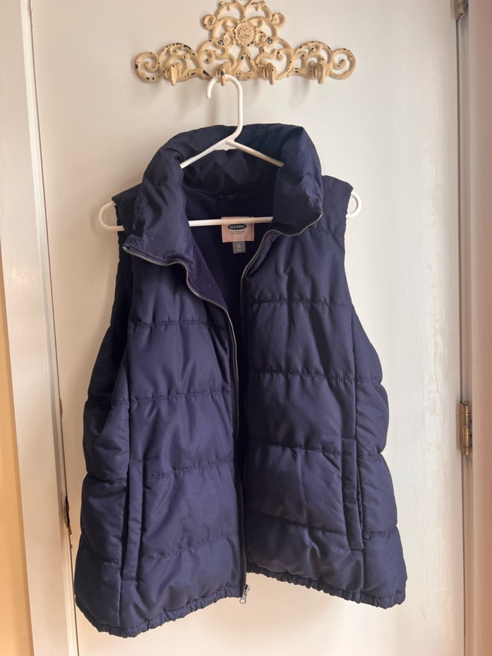 Old Navy Navy Blue Puffer Vest XL Lightweight Quilted Zip Front